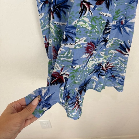 The Kooples Blue Printed Sleeveless One-Shoulder Romper - Picture 9 of 15